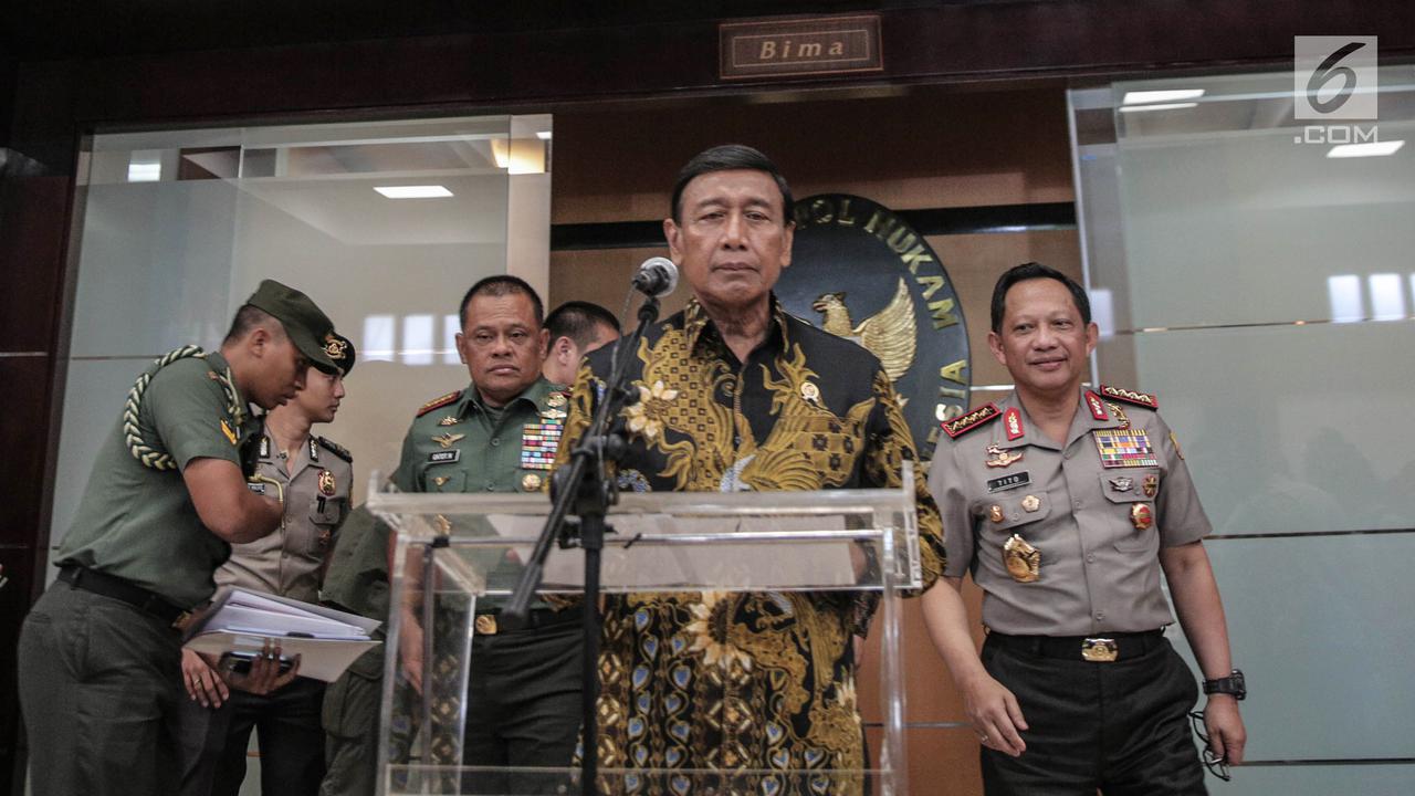 Wiranto Pimpin Rakor dengan Panglima Tni, Kapolri, BIN, Menhan, Bea dan Cukai
