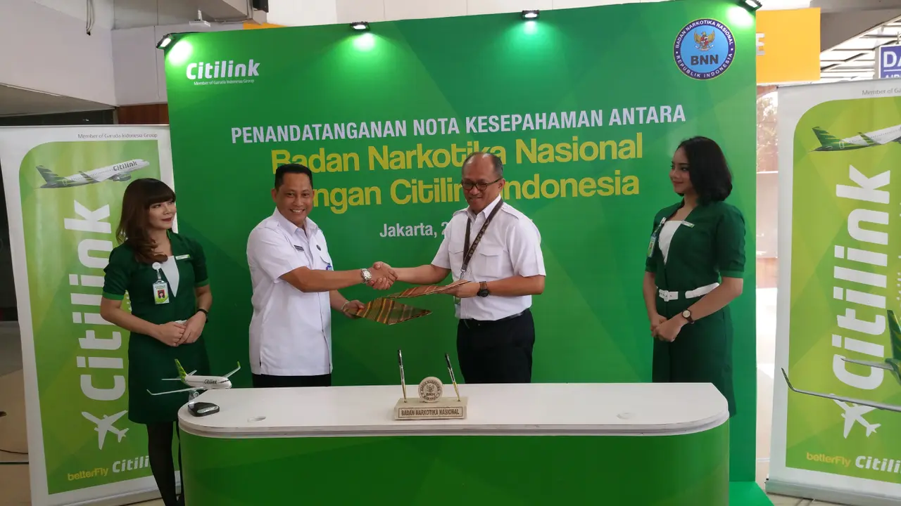 BNN bersama dengan Citilink melakukan penandatanganan nota kesepahaman cegah narkoba.