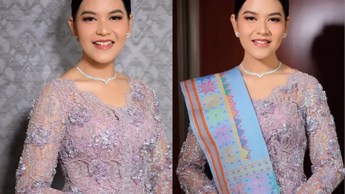 Potret Menawan Khas Ibu Pejabat Kahiyang Ayu Saat Pelantikan Kepala Daerah, Pakai Kebaya Lilac dan Ulos