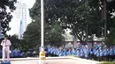 Dalam upacara tersebut, Mendikbud M. Nuh berpamitan dan menyampaikan permohonan maaf atas segala kekurangan dan kekhilafan, Jakarta, Minggu (17/8/14). (Liputan6.com/Faizal Fanani) 
