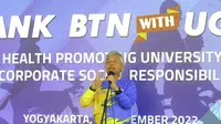 Direktur Distribution and Funding PT Bank Tabungan Negara (Persero) Tbk. Jasmin memberi sambutan pada acara Fun Bike BTN dan UGM di Yogyakarta, Jumat (2/9/2022). (Liputan6.com/HO)