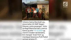 Yohanis Gama, bocah yang gagah berani memanjat tiang bendera saat upacara di Kabupaten Belu, NTT, mendapat beasiswa dari Telkom.