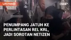 Penumpang jatuh ke perlintasan rel dan meminta tolong pada Selasa (29/10/2024). Petugas KRL dan calon penumpang lainnya segera membantu evakuasi
