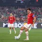 Kapten Manchester United Harry Maguire dalam pertandingan persahabatan melawan Melbourne Victori di Melbourne Cricket Ground, 15 Juli 2022. MU menang 4-1. (Martin KEEP / AFP)