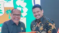 Wali Kota Medan Bobby Nasution menerima kunjungan kerja (kunker) Komisi II DPR RI yang diketuai Junimart Girsang dalam rangka mendengar dan mengetahui kesiapan Pemilu 2024 di Kota Medan.