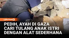 Dengan alat seadanya, warga Gaza mencari sisa-sisa jasad keluarga mereka yang tewas akibat serangan udara Israel. Keterbatasan alat berat dan wilayah yang masih dikuasai militer membuat proses pencarian berlangsung sangat lama.