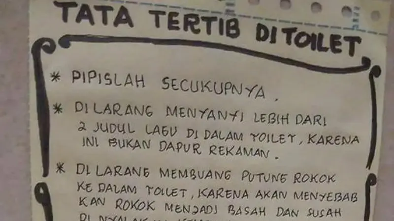 Tata Tertib di Toilet Umum