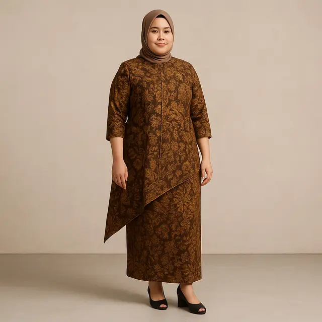 Model Batik Vintage Klasik 2025 Untuk Orang Gemuk/Ilustrasi AI