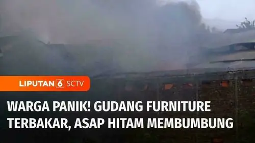 VIDEO: Warga Panik, Gudang Furnitur di Sleman Terbakar