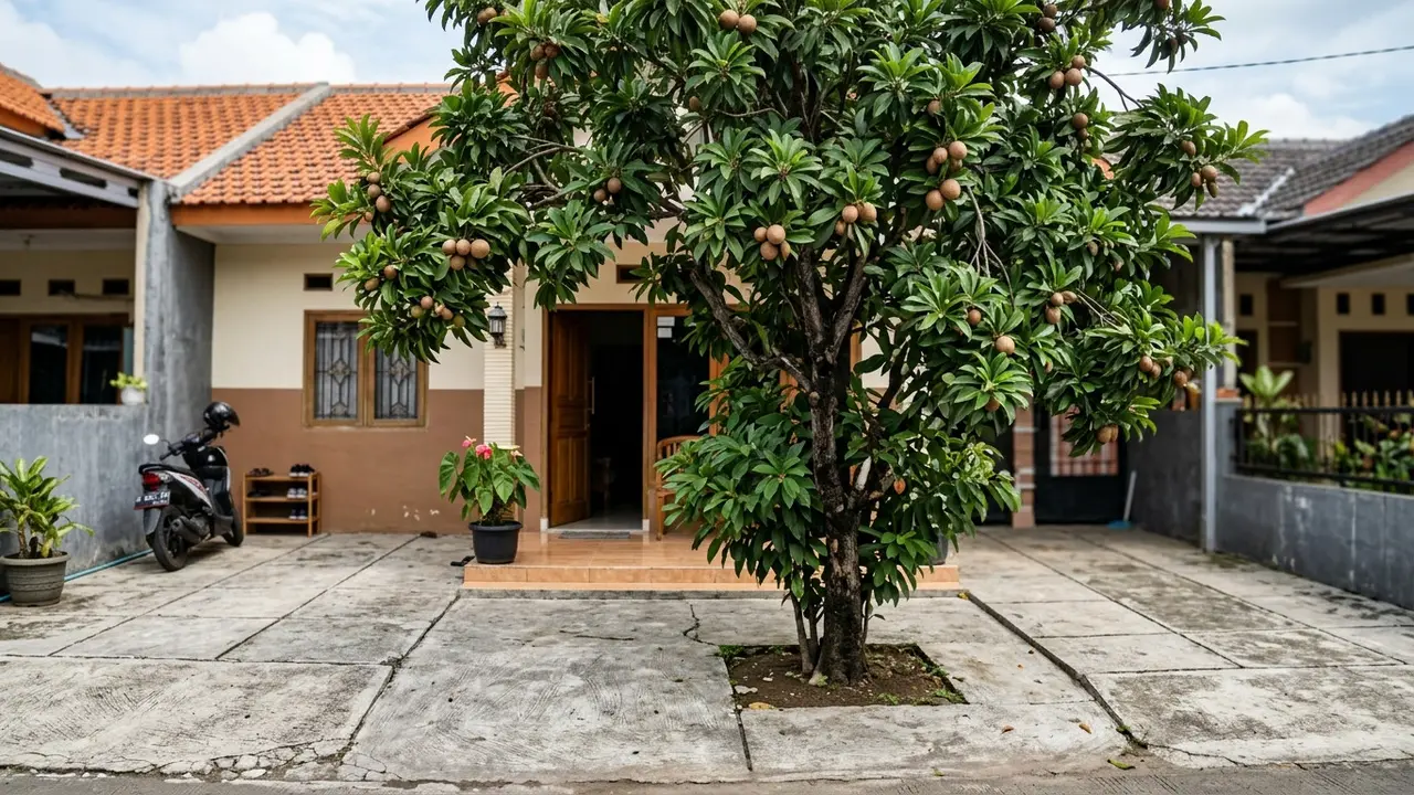 Pohon Buah Berakar Jinak Aman bagi Lantai Beton Jangka Panjang