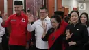 Hary Tanoesoedibjo dan beberapa petinggi Partai Perindo mendatangi Kantor DPP PDIP di Menteng. (Liputan6.com/Herman Zakharia)