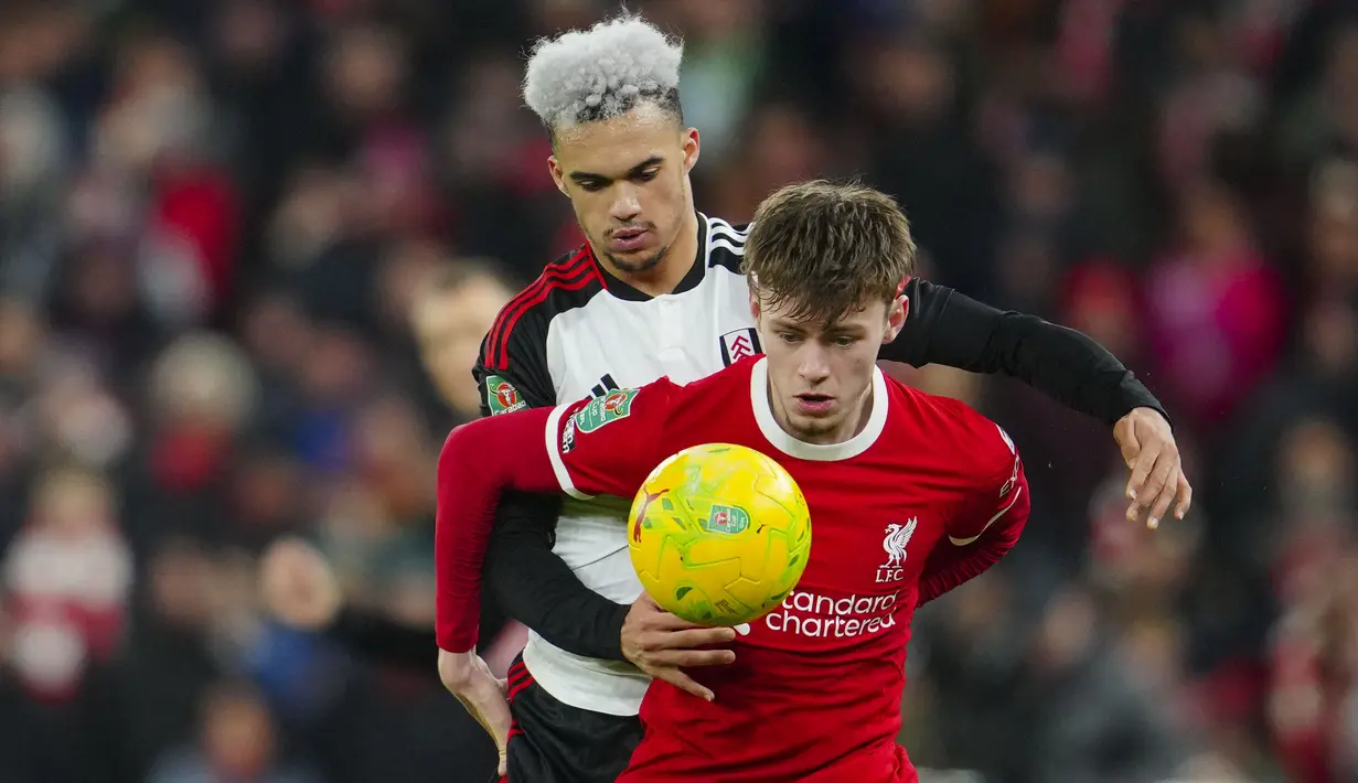 Liverpool jadi tim terakhir yang mengamankan slot ke partai final Carabao Cup 2023/2024. (AP Photo/Jon Super)