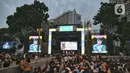 Tidak hanya dimanjakan dengan penampilan musik, pengunjung juga bisa menikmati kajian agama sambil menanti tibanya waktu berbuka puasa. (Liputan6.com/Angga Yuniar)