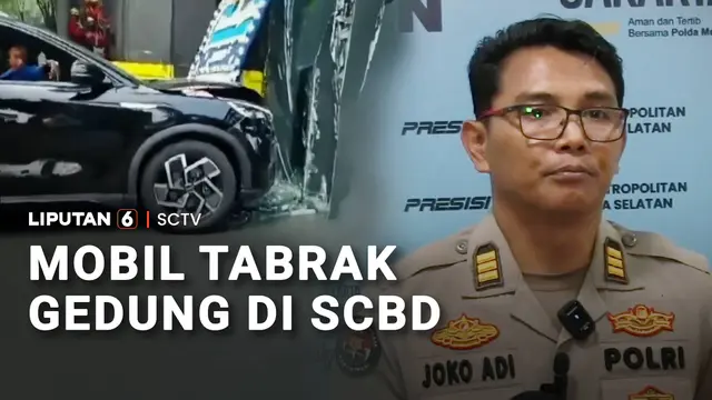 Salah Injak Pedal, Mobil Listrik Tabrak Gedung Perkantoran di SCBD