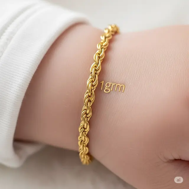 Model Gelang Emas Bayi 1 Gram Paling Awet. Foto: Gemini