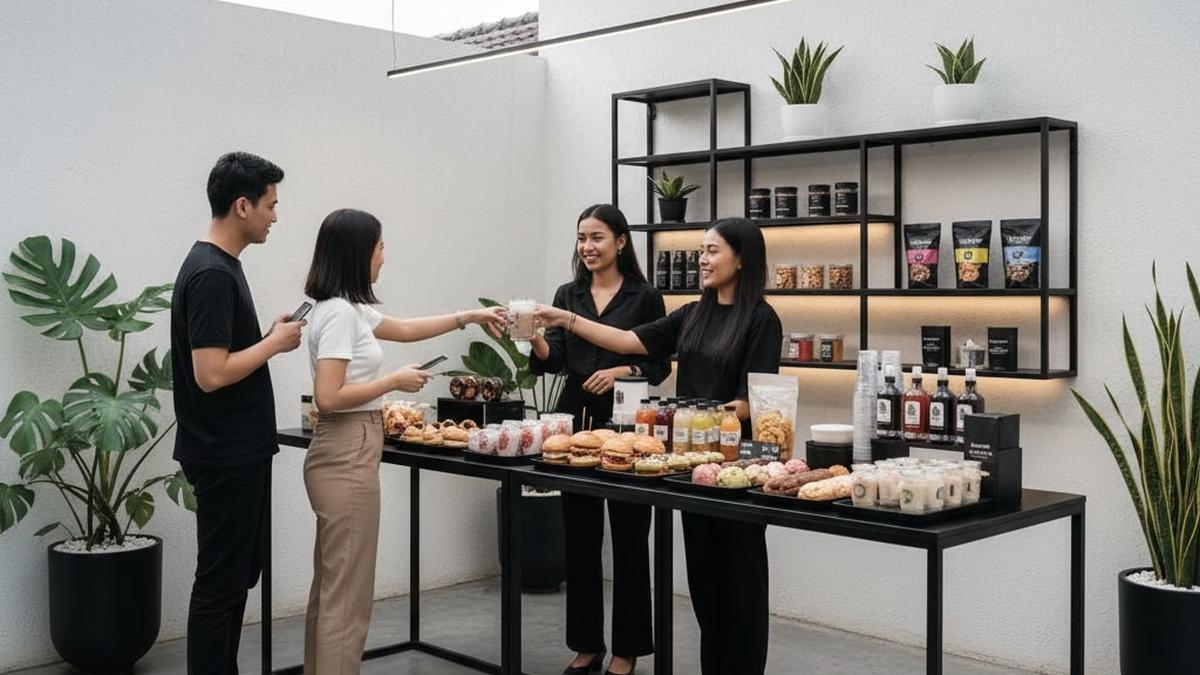 10 Model Teras Terbuka dengan Meja Panjang untuk Jualan Makanan Ringan 2025