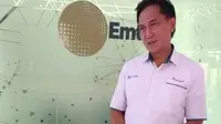 Direktur Utama PT Aneka Tambang Tbk (Antam) Nicolas Carter saat melakukan kunjungan ke EMTEK, Jakarta, Kamis (28/1/2023).