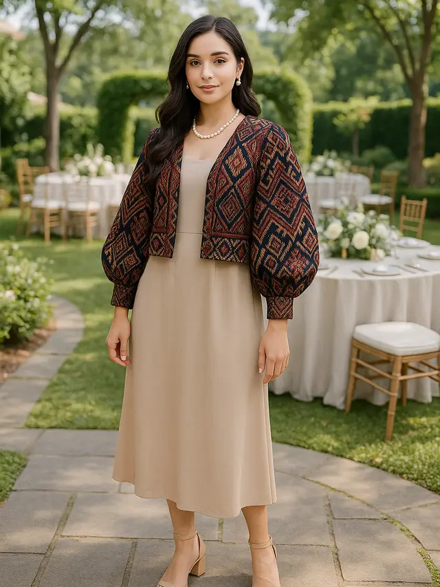 Model Cardigan Lengan Balon untuk Kondangan
