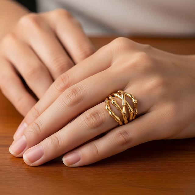 Inspirasi Cincin Emas Model Bambu (Image by Gemini AI)