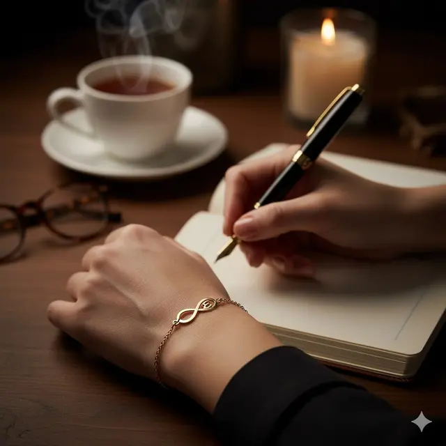 Gelang Model Infinity dengan Inisial