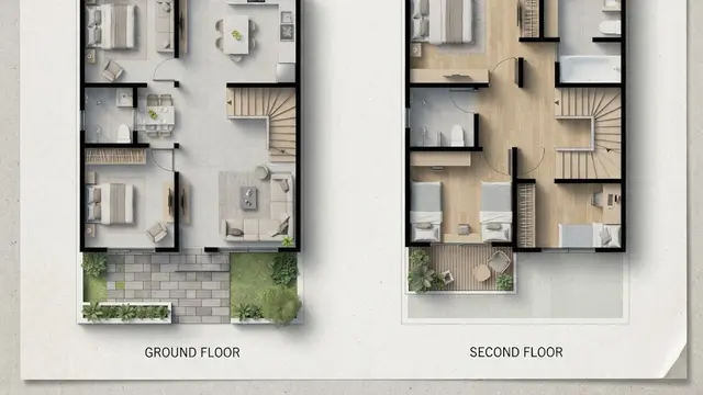 Denah Rumah 6x10 Meter 2 Lantai dengan 3 Kamar Tidur