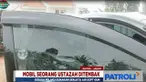 Peluru mengenai kaca jendela kanan hingga mengalami retak, namun tak sampai menembus ke dalam mobil.