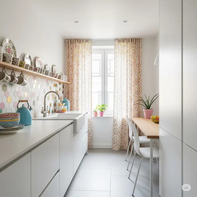 Dapur Feminin Warna Pastel