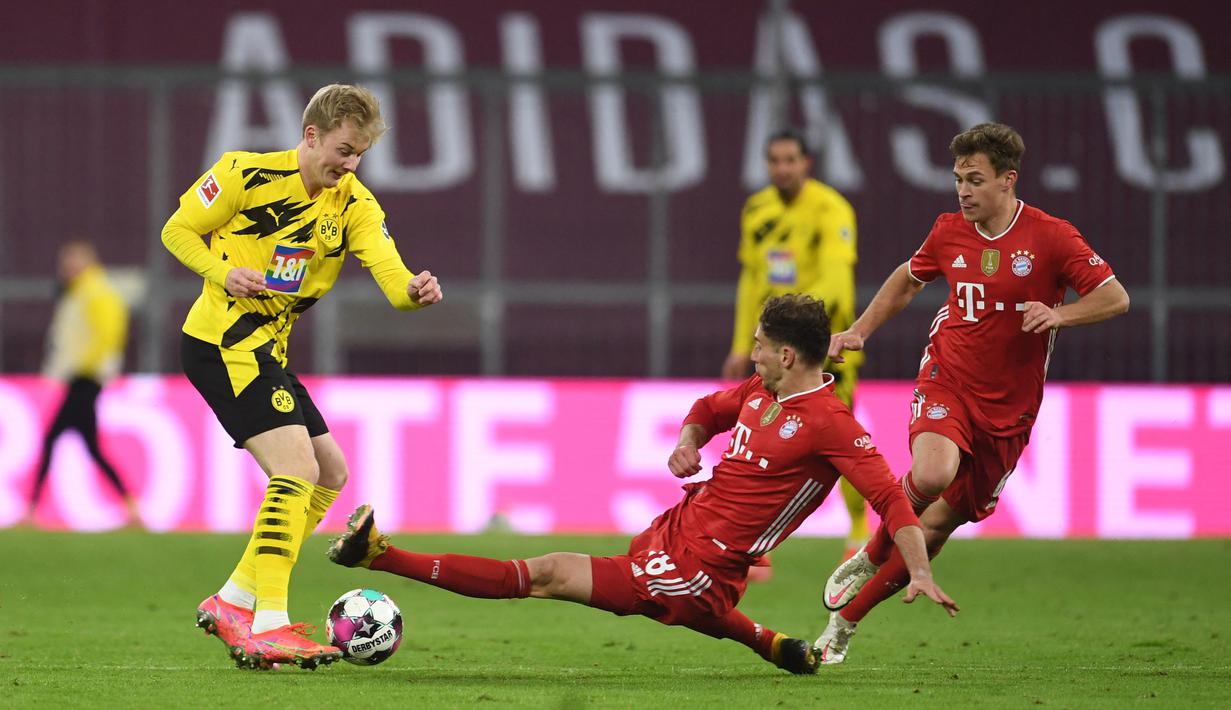 Di babak kedua, serangan Bayern Munchen semakin membombardir gawang Dortmund. Namun mereka kesulitan untuk menembus rapatnya pertahanan tim tamu di laga ini. (Foto: AFP/Pool/Andreas Gebert)
