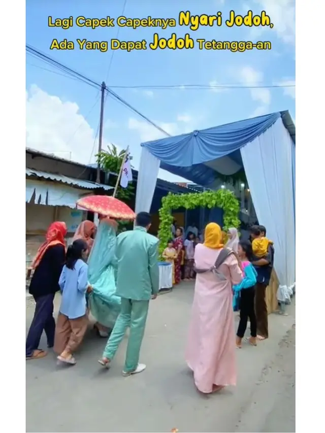 Viral Pasangan Pengantin Tetangga Sendiri, Jodoh Lima Langkah dari Rumah