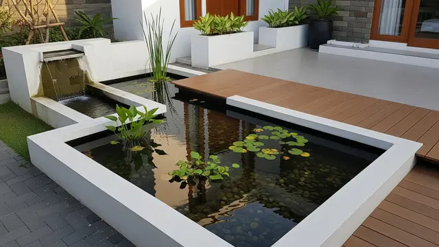 Model Kolam Ikan Minimalis Lahan 2x3 Meter Mudah Dirawat/ Ilustrasi gambar oleh AI