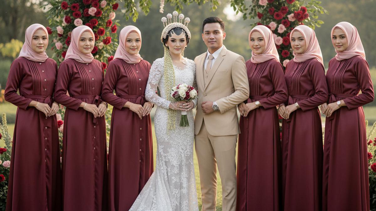 7 Model Baju Bridesmaid Satin Polos Hijab, Tampil Anggun dan Seragam tanpa Terlihat Membosankan