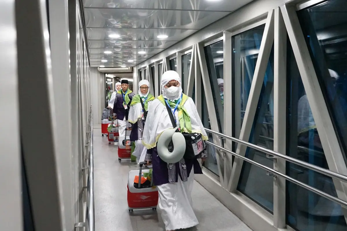Maskapai nasional Garuda Indonesia secara resmi mulai melaksanakan Fase I (keberangkatan) Penerbangan Haji 1445H/2024M untuk menerbangkan para jemaah haji ke Tanah Suci. (Foto: Garuda Indonesia)