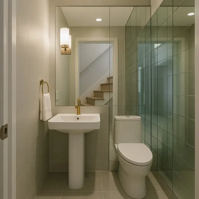 Inspirasi Kamar Mandi Dekat Tangga (Image by ChatGPT)