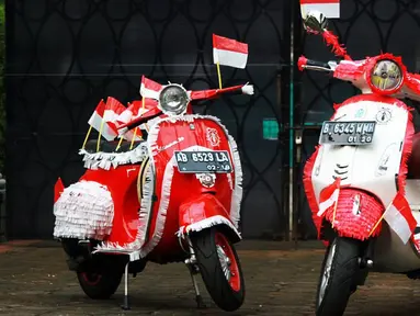 Vespa bernuansa merah putih sebagai simbol bendera Indonesia. (Source: otosia.com)