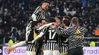 Juventus mengalahkan Frosinone 4-0 pada perempat final Coppa Italia 2023/2024 di Allianz Stadium, Turin, Jumat (12/1/2024). (AFP/Isabella Bonotto)