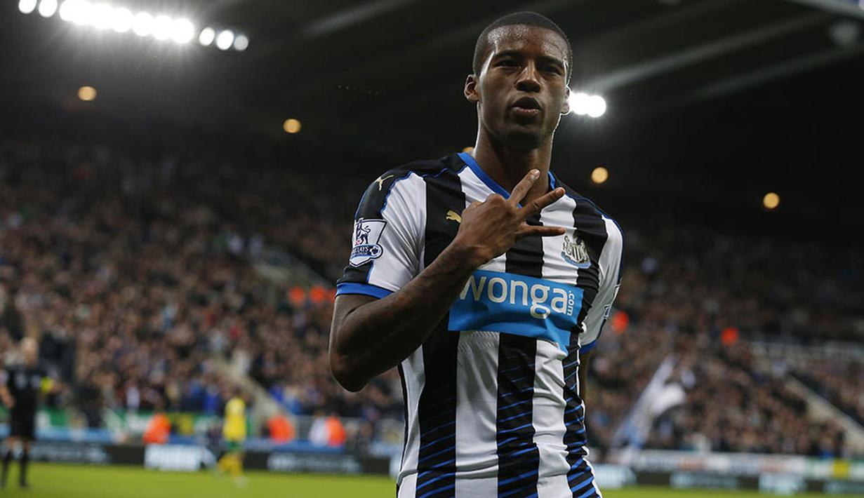 8. Georginio Wijnaldum, mencetak 7 gol dari 16 kali penampilan bersama Newcastle. (AFP/Lindsey Parnaby)