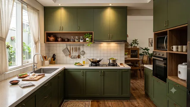 Inspirasi Dapur Bernuansa Olive Green yang Sedang Tren