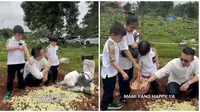 Momen Anggi Pratama Ziarah ke Makam Stevie Agnecya. (Sumber: Instagram/anggipratamazayn)