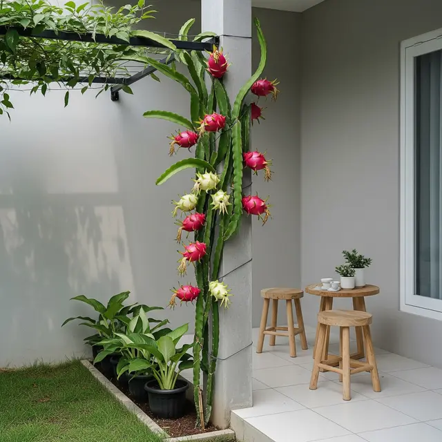9 Model Teras Rumah dengan Pohon Buah Merambat di Tembok, Solusi Hijau Estetis