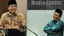 Ketua DPR Ade Komarudin (kiri) dan Wakil Ketua DPR Fahri Hamzah menyampaikan hasil rapat Badan Musyawarah (Bamus) DPR di Jakarta, (27/1). Bamus DPR menyepakati pemangkasan kunjungan keluar negeri dan kunjungan kerja ke daerah. (Liputan6.com/JohanTallo)