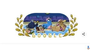 Google Doodle Olimpiade 2024 Paris (Foto: Screenshot Google/ Agustin Setyo Wardani).