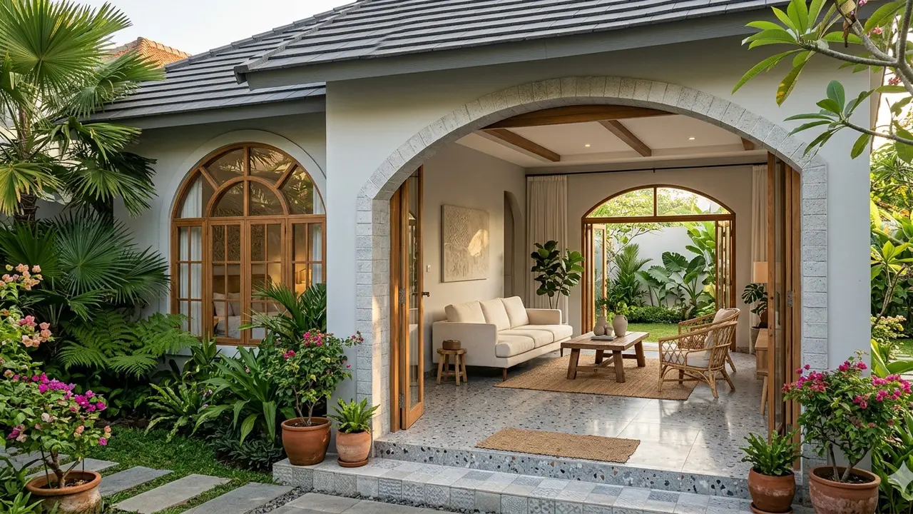 Inspirasi Rumah 1 Lantai dengan Ventilasi Silang Adem.