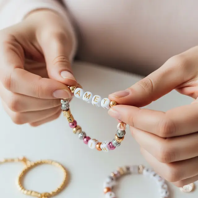 Model Gelang Nama dari Manik-Manik. Foto: Gemini