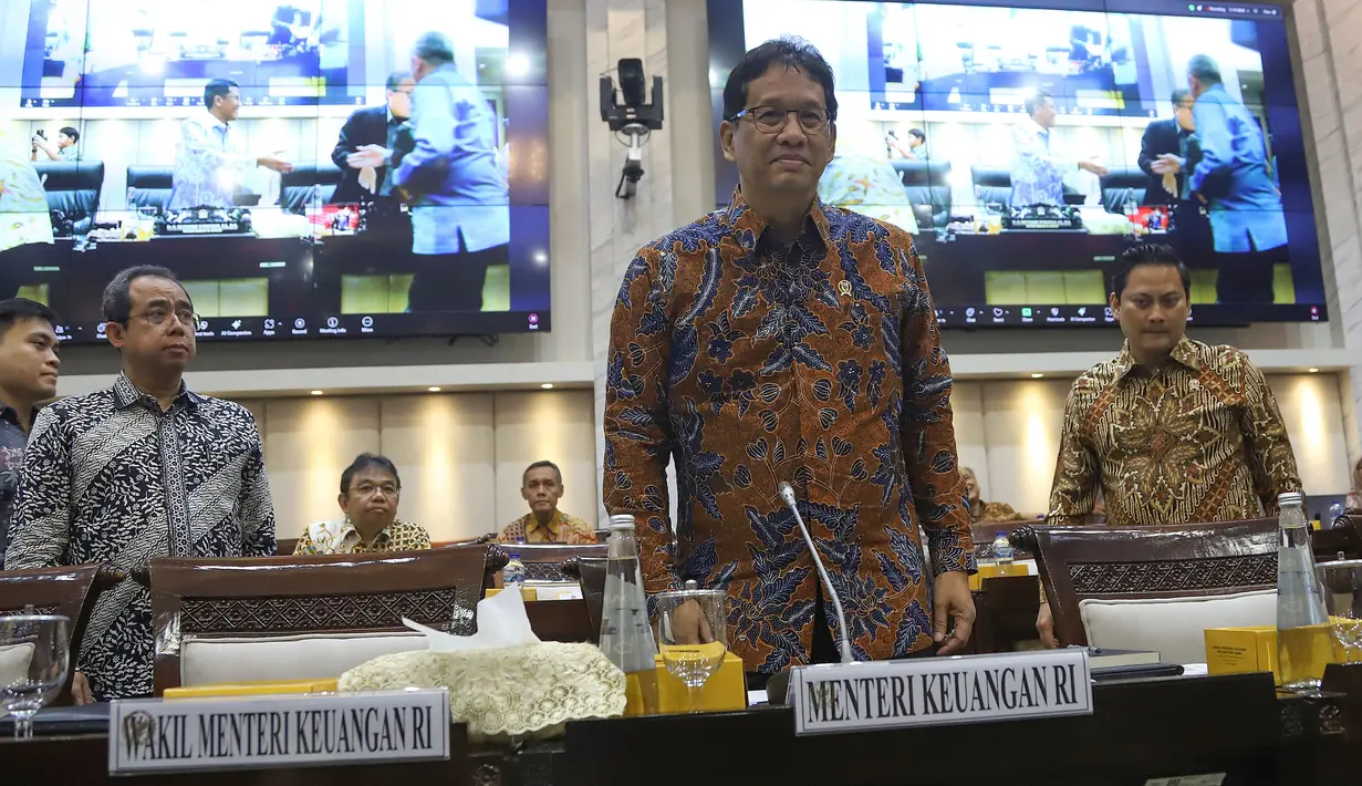 Saat rapat kerja dengan Komisi XI DPR RI, Kementerian Keuangan (Kemenkeu) memastikan kebijakan efisiensi anggaran internal akan terus berlanjut di 2026. (merdeka.com/Arie Basuki)