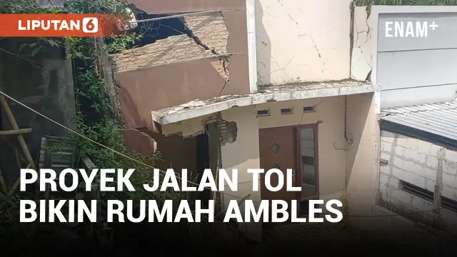 Duh! Rumah Warga Ambles Karena Proyek Jalan Tol