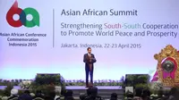 Presiden Jokowi dalam Konferensi Asia-Afrika di Jakarta. (Liputan6.com/Herman Zakharia)