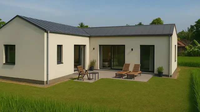 Model Rumah Tembok Minimalis Modern di Desa/ Ilustrasi gambar oleh AI