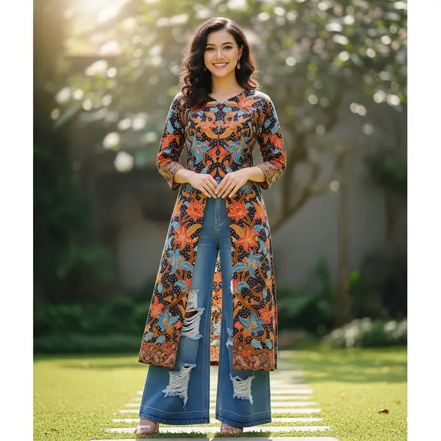 Model Batik Wanita Palazzo. Foto: Gemini