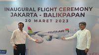 Bertempat di Gate 11 Terminal 3 Bandara Internasional Soekarno Hatta, Pelita Air membuka penerbangan barunya untuk rute Jakarta-Balikpapan