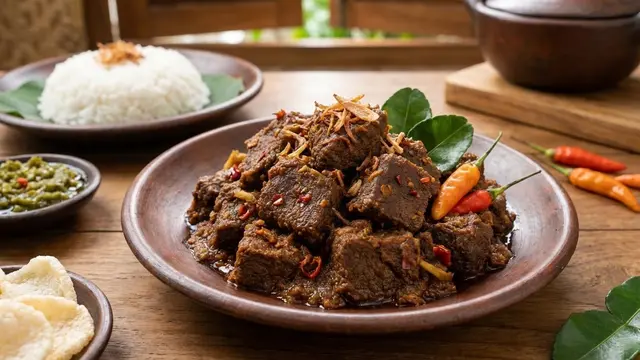 Rendang dan Gulai atau Sayur Bersantan/Gemini AI